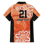 Australian Scorchers Cricket Custom Family Matching Off Shoulder Short Dress and Hawaiian Shirt Minimalism Aboriginal