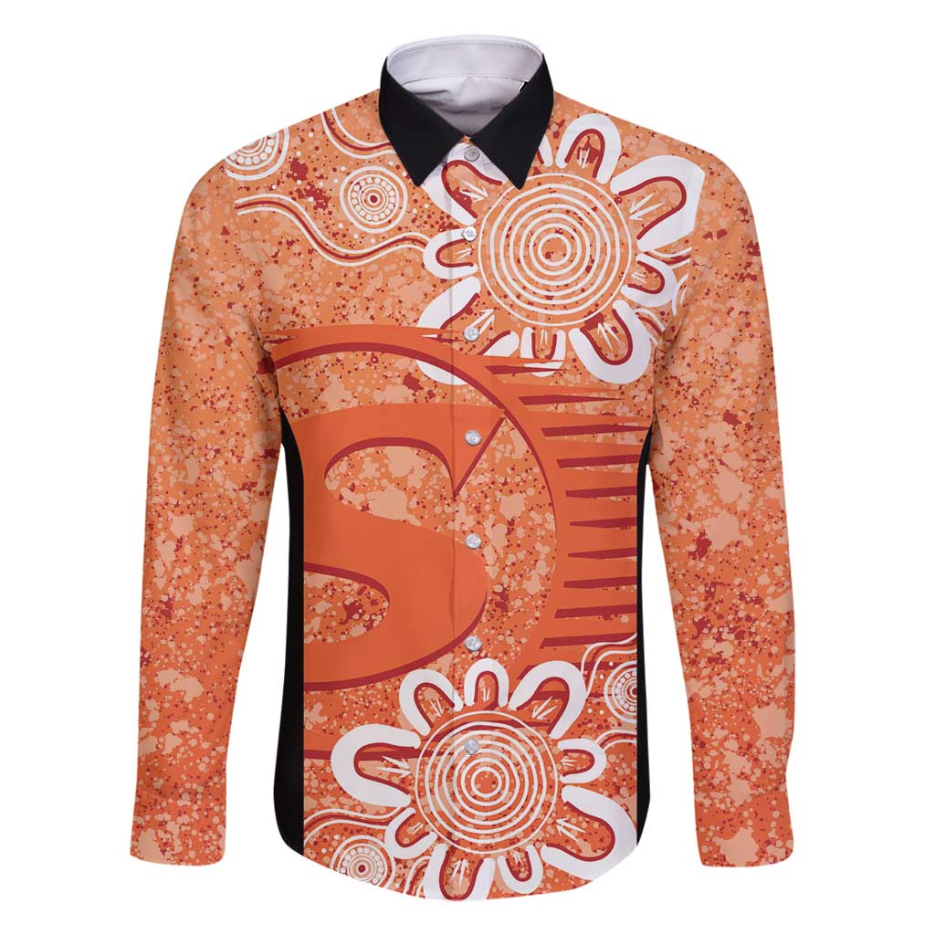 Australian Scorchers Cricket Custom Family Matching Off Shoulder Short Dress and Hawaiian Shirt Minimalism Aboriginal