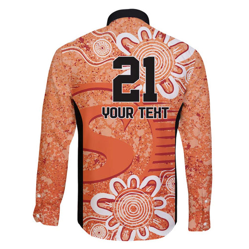 Australian Scorchers Cricket Custom Family Matching Off Shoulder Short Dress and Hawaiian Shirt Minimalism Aboriginal