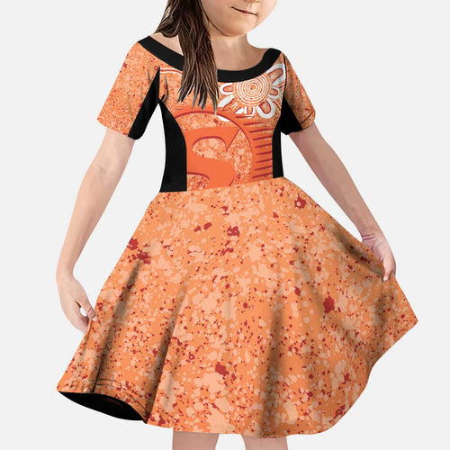 Australian Scorchers Cricket Custom Kid Short Sleeve Dress Minimalism Aboriginal