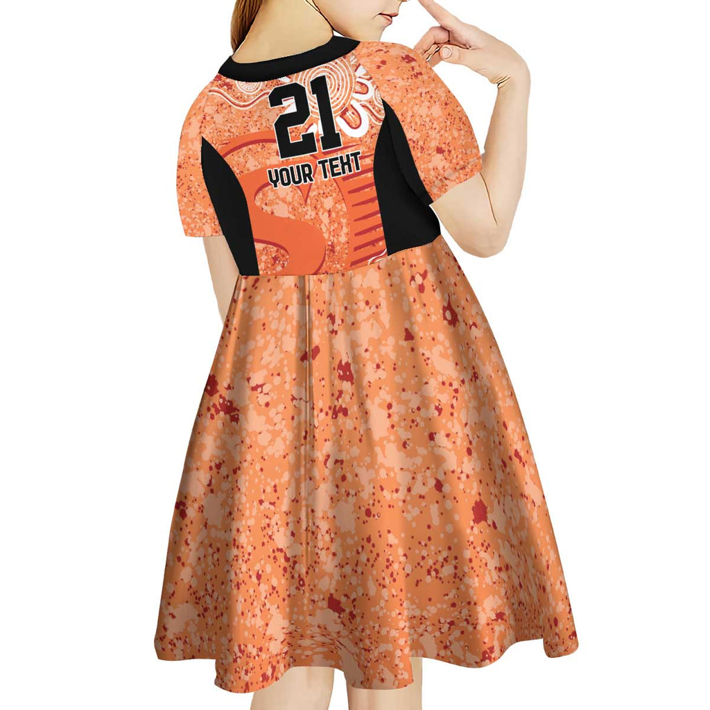 Australian Scorchers Cricket Custom Kid Short Sleeve Dress Minimalism Aboriginal
