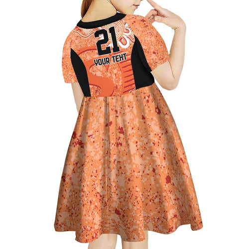 Australian Scorchers Cricket Custom Kid Short Sleeve Dress Minimalism Aboriginal