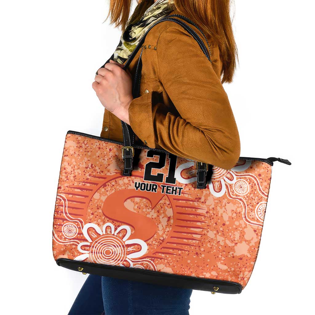 Australian Scorchers Cricket Custom Leather Tote Bag Minimalism Aboriginal