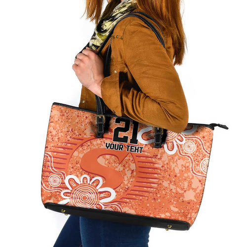 Australian Scorchers Cricket Custom Leather Tote Bag Minimalism Aboriginal