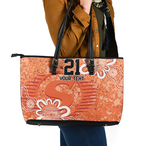 Australian Scorchers Cricket Custom Leather Tote Bag Minimalism Aboriginal
