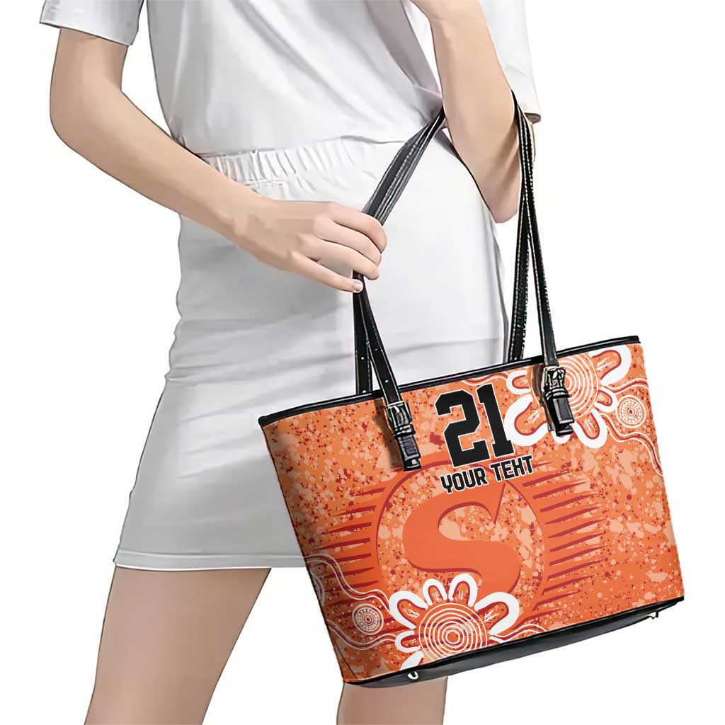 Australian Scorchers Cricket Custom Leather Tote Bag Minimalism Aboriginal