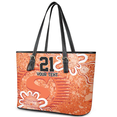 Australian Scorchers Cricket Custom Leather Tote Bag Minimalism Aboriginal