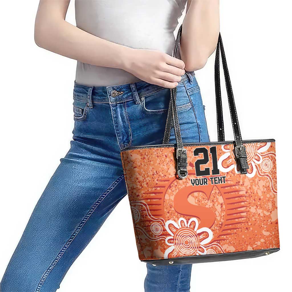 Australian Scorchers Cricket Custom Leather Tote Bag Minimalism Aboriginal