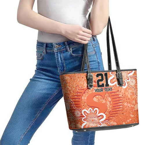 Australian Scorchers Cricket Custom Leather Tote Bag Minimalism Aboriginal
