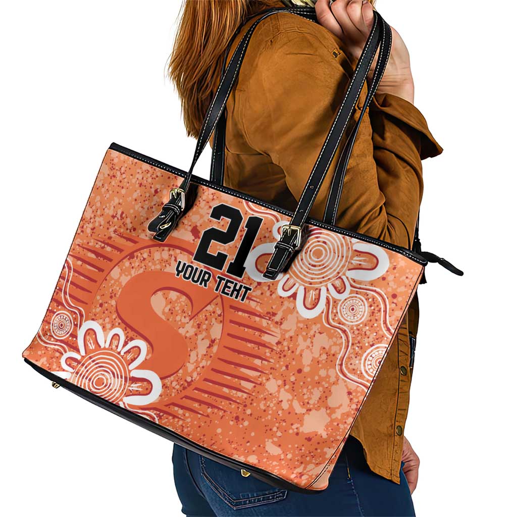 Australian Scorchers Cricket Custom Leather Tote Bag Minimalism Aboriginal