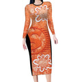 Australian Scorchers Cricket Custom Long Sleeve Bodycon Dress Minimalism Aboriginal