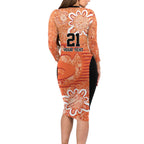 Australian Scorchers Cricket Custom Long Sleeve Bodycon Dress Minimalism Aboriginal