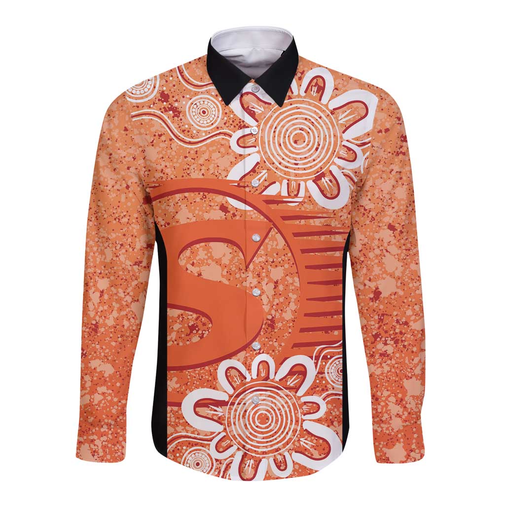 Australian Scorchers Cricket Custom Long Sleeve Button Shirt Minimalism Aboriginal