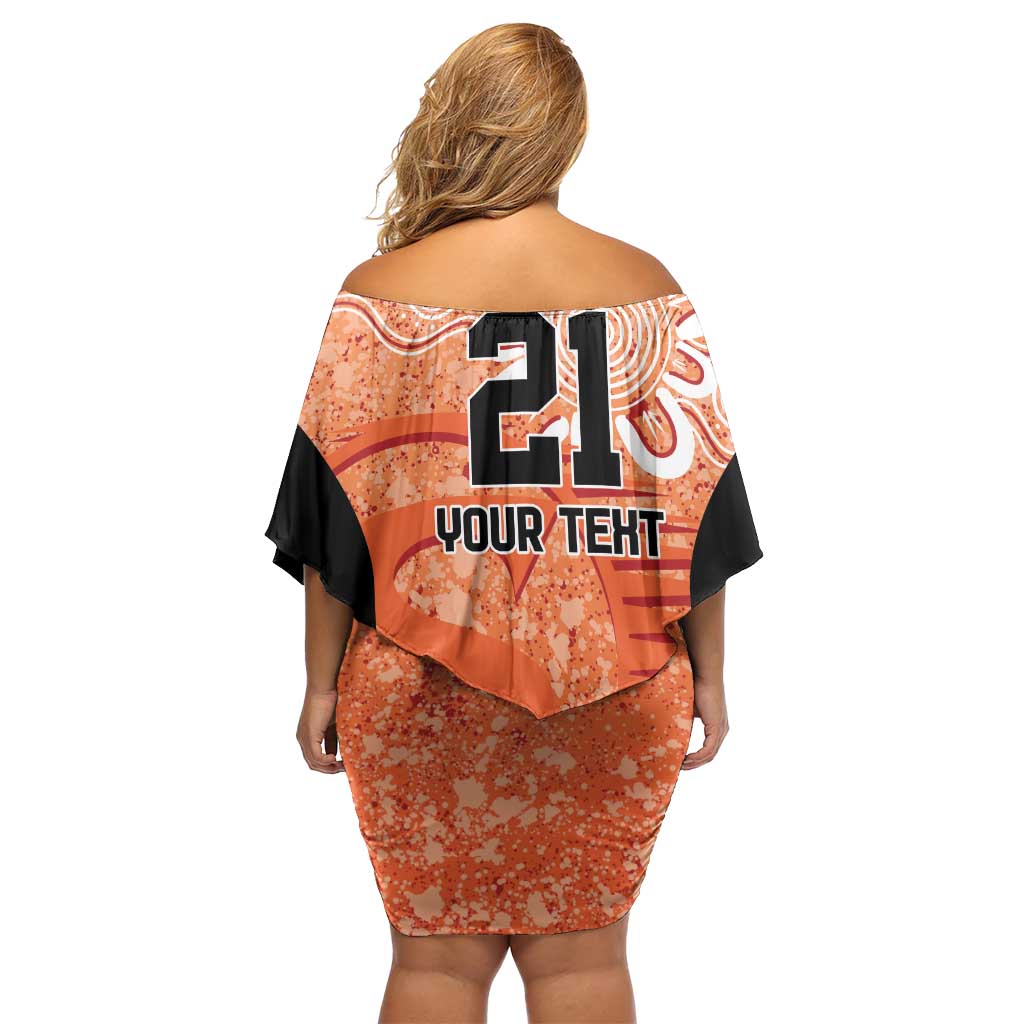 Australian Scorchers Cricket Custom Off Shoulder Short Dress Minimalism Aboriginal
