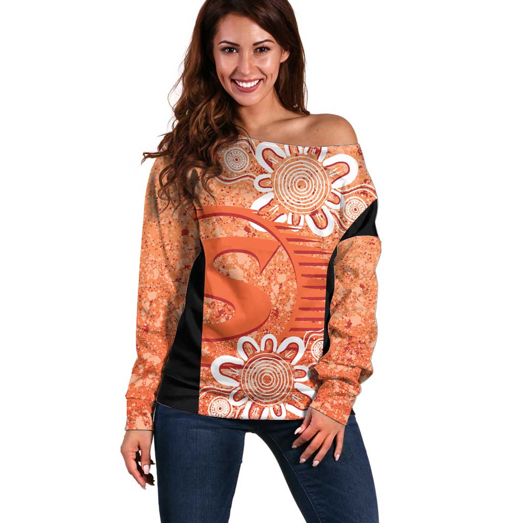 Australian Scorchers Cricket Custom Off Shoulder Sweater Minimalism Aboriginal