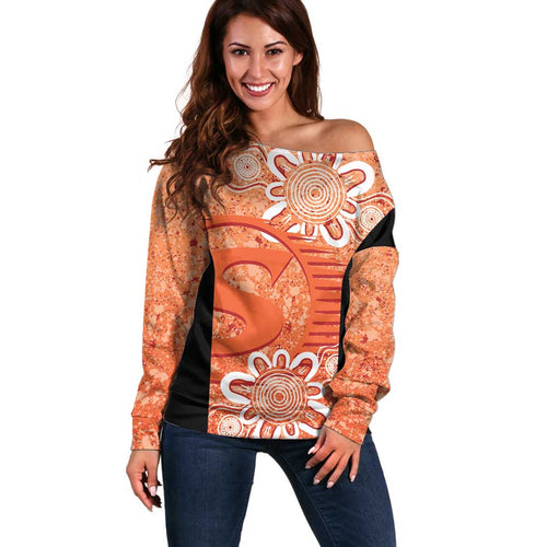 Australian Scorchers Cricket Custom Off Shoulder Sweater Minimalism Aboriginal