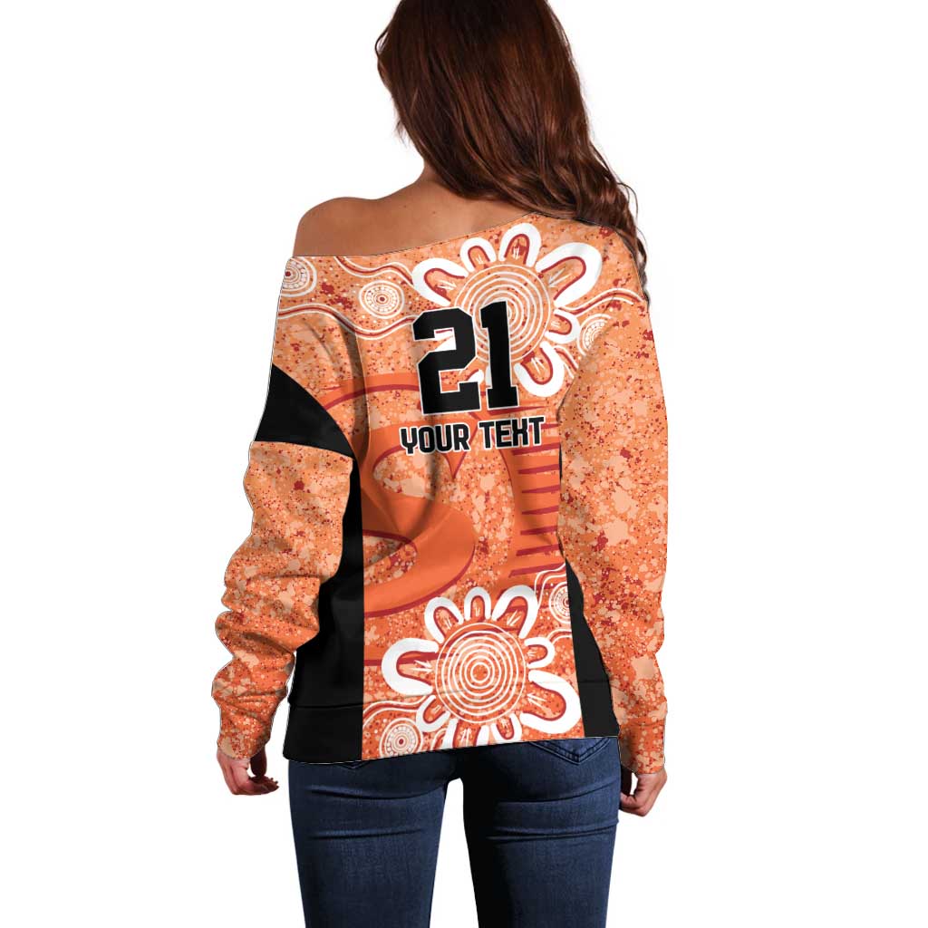 Australian Scorchers Cricket Custom Off Shoulder Sweater Minimalism Aboriginal