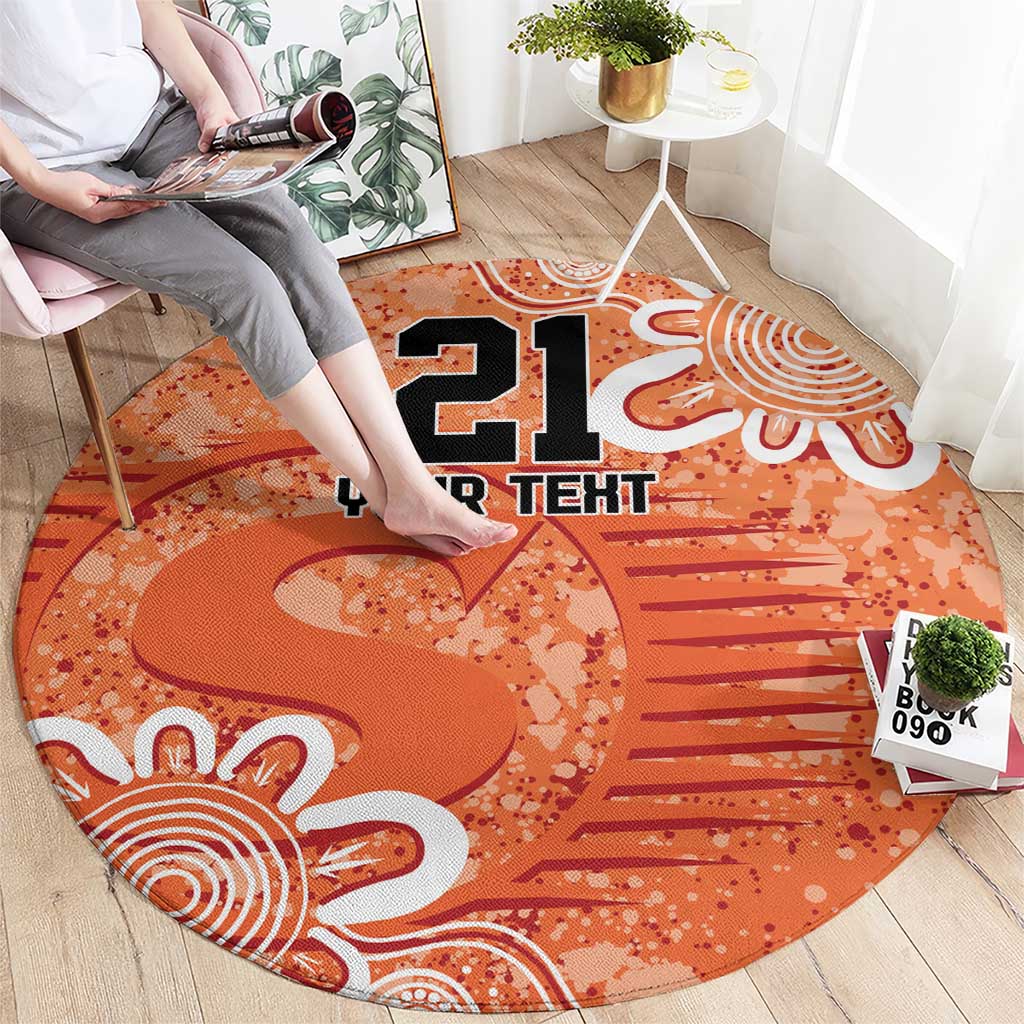 Australian Scorchers Cricket Custom Round Carpet Minimalism Aboriginal