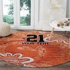 Australian Scorchers Cricket Custom Round Carpet Minimalism Aboriginal