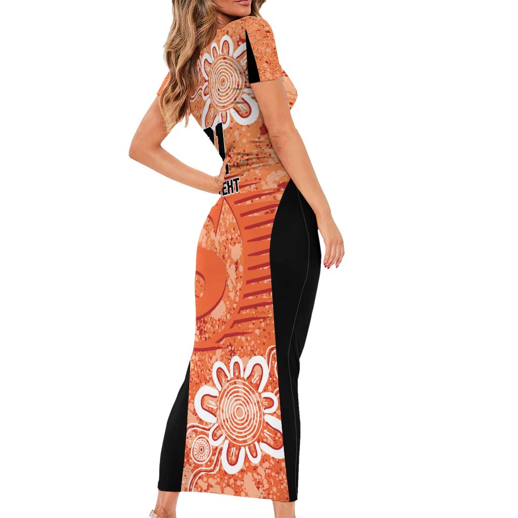 Australian Scorchers Cricket Custom Short Sleeve Bodycon Dress Minimalism Aboriginal
