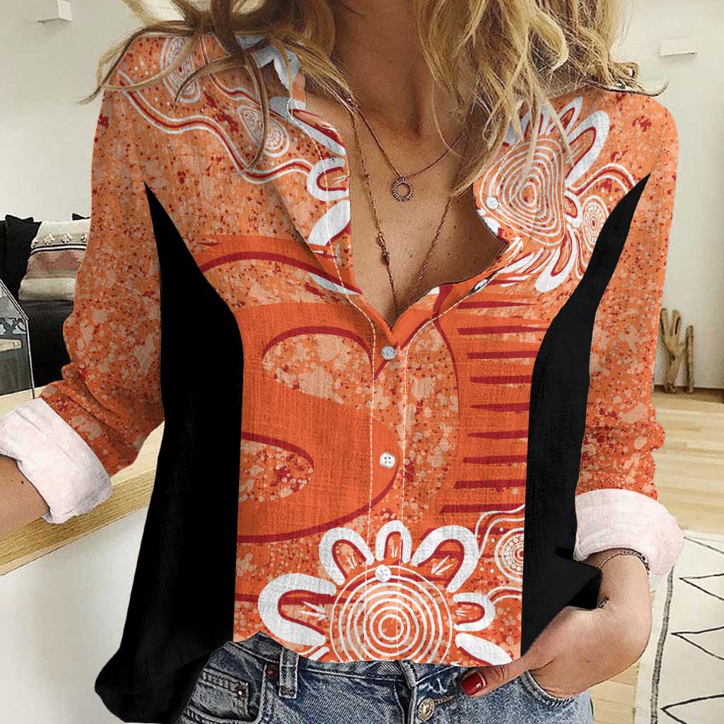 Australian Scorchers Cricket Custom Women Casual Shirt Minimalism Aboriginal