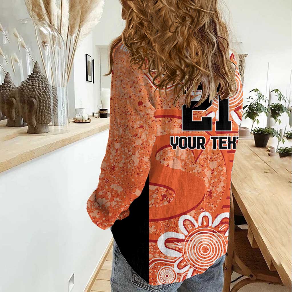 Australian Scorchers Cricket Custom Women Casual Shirt Minimalism Aboriginal