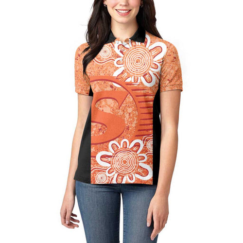 Australian Scorchers Cricket Custom Women Polo Shirt Minimalism Aboriginal