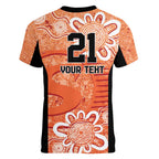 Australian Scorchers Cricket Custom Women V-Neck T-Shirt Minimalism Aboriginal