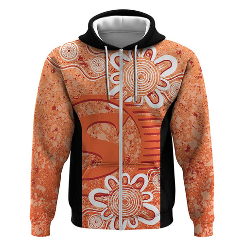 Australian Scorchers Cricket Custom Zip Hoodie Minimalism Aboriginal