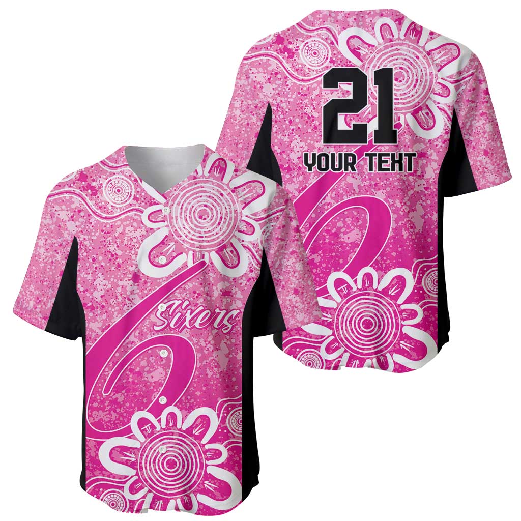 Australian Sixers Cricket Custom Baseball Jersey Minimalism Aboriginal