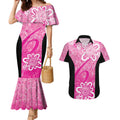 Australian Sixers Cricket Custom Couples Matching Mermaid Dress and Hawaiian Shirt Minimalism Aboriginal
