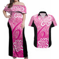 Australian Sixers Cricket Custom Couples Matching Off Shoulder Maxi Dress and Hawaiian Shirt Minimalism Aboriginal