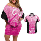 Australian Sixers Cricket Custom Couples Matching Off Shoulder Short Dress and Hawaiian Shirt Minimalism Aboriginal