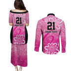 Australian Sixers Cricket Custom Couples Matching Puletasi and Long Sleeve Button Shirt Minimalism Aboriginal
