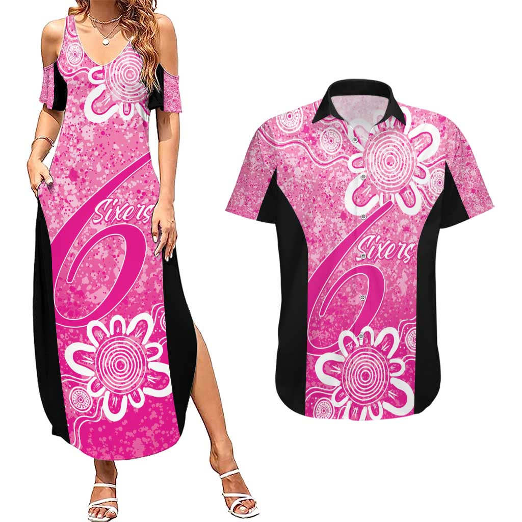 Australian Sixers Cricket Custom Couples Matching Summer Maxi Dress and Hawaiian Shirt Minimalism Aboriginal