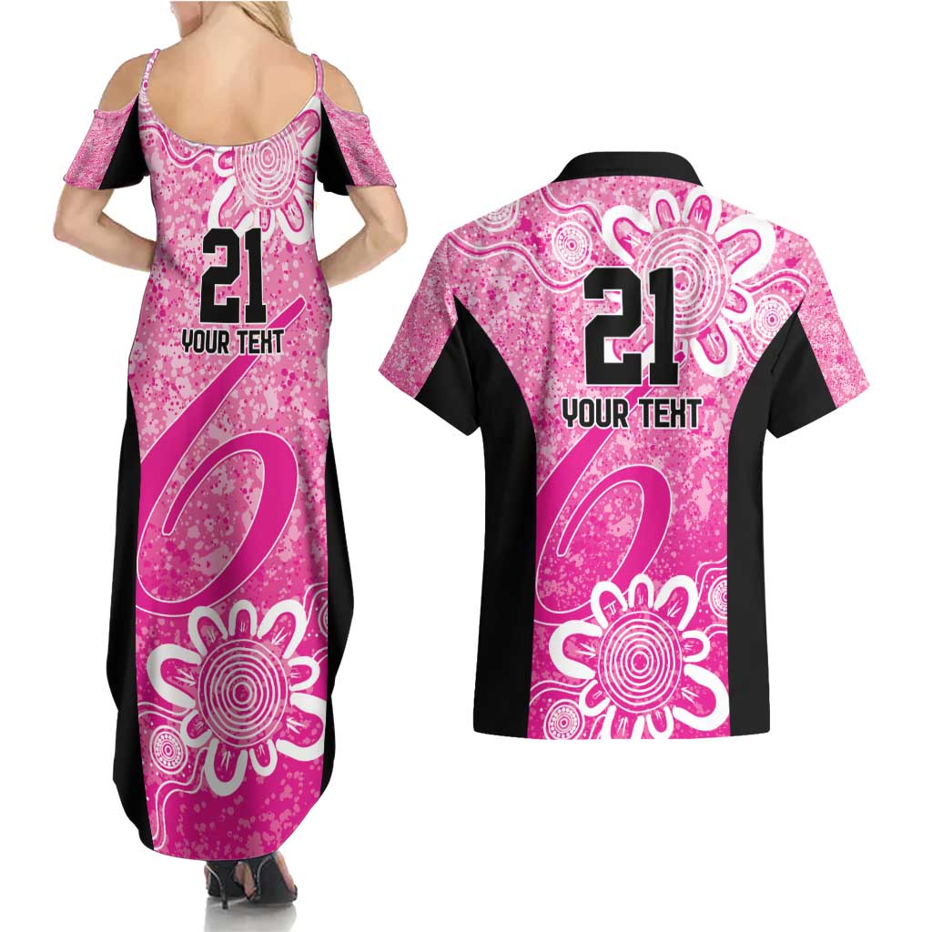 Australian Sixers Cricket Custom Couples Matching Summer Maxi Dress and Hawaiian Shirt Minimalism Aboriginal