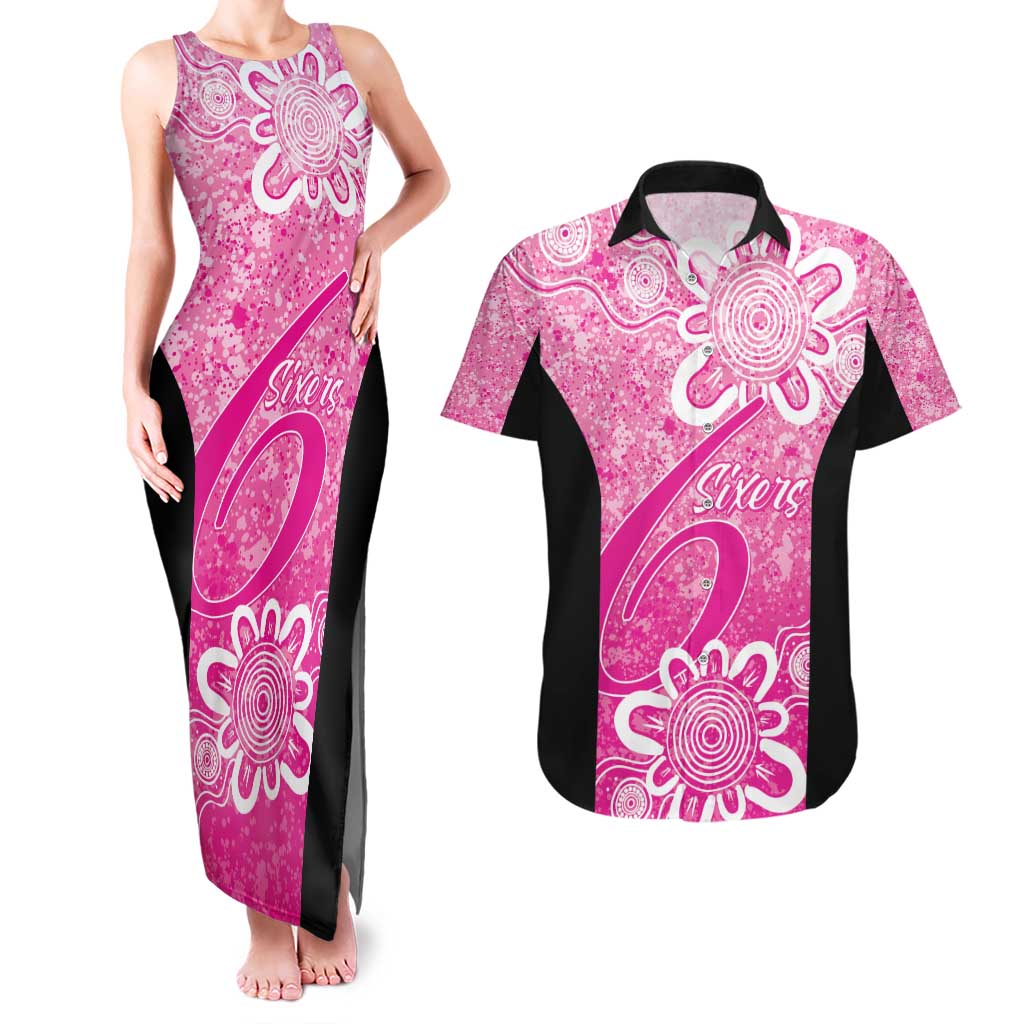 Australian Sixers Cricket Custom Couples Matching Tank Maxi Dress and Hawaiian Shirt Minimalism Aboriginal