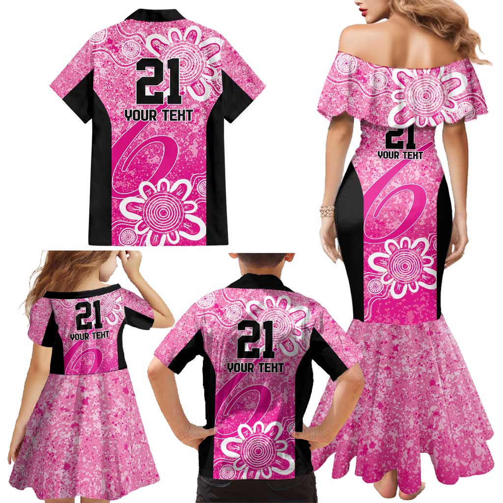 Australian Sixers Cricket Custom Family Matching Mermaid Dress and Hawaiian Shirt Minimalism Aboriginal