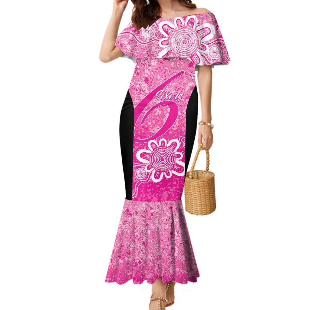 Australian Sixers Cricket Custom Family Matching Mermaid Dress and Hawaiian Shirt Minimalism Aboriginal