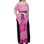 Australian Sixers Cricket Custom Family Matching Off Shoulder Maxi Dress and Hawaiian Shirt Minimalism Aboriginal