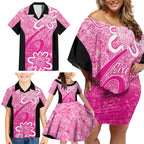 Australian Sixers Cricket Custom Family Matching Off Shoulder Short Dress and Hawaiian Shirt Minimalism Aboriginal