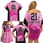 Australian Sixers Cricket Custom Family Matching Off Shoulder Short Dress and Hawaiian Shirt Minimalism Aboriginal