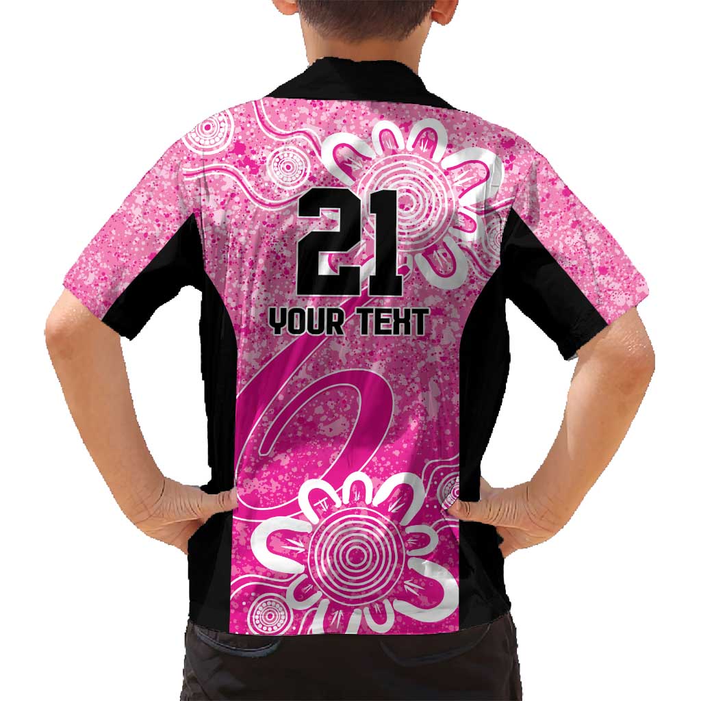 Australian Sixers Cricket Custom Family Matching Tank Maxi Dress and Hawaiian Shirt Minimalism Aboriginal