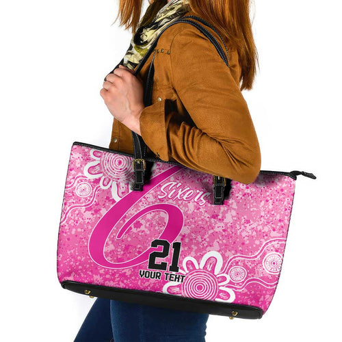 Australian Sixers Cricket Custom Leather Tote Bag Minimalism Aboriginal