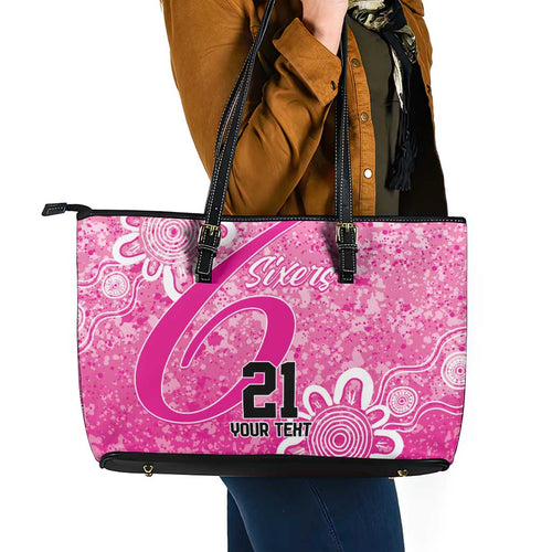 Australian Sixers Cricket Custom Leather Tote Bag Minimalism Aboriginal