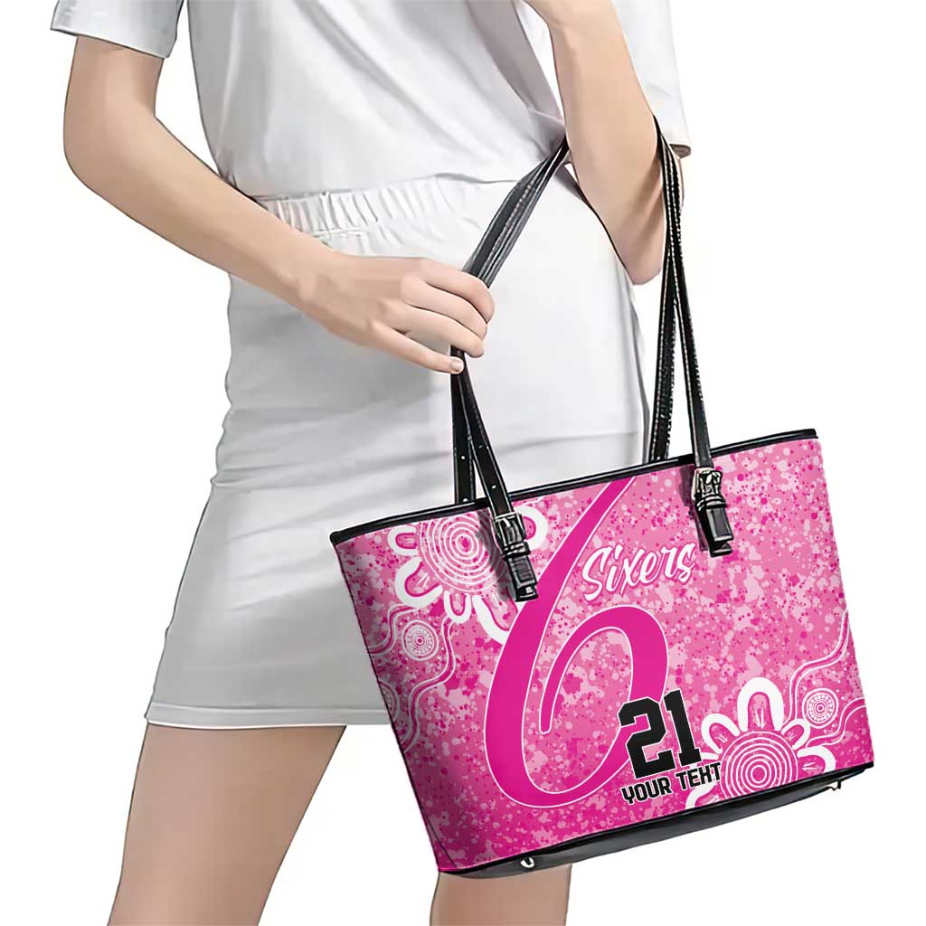 Australian Sixers Cricket Custom Leather Tote Bag Minimalism Aboriginal