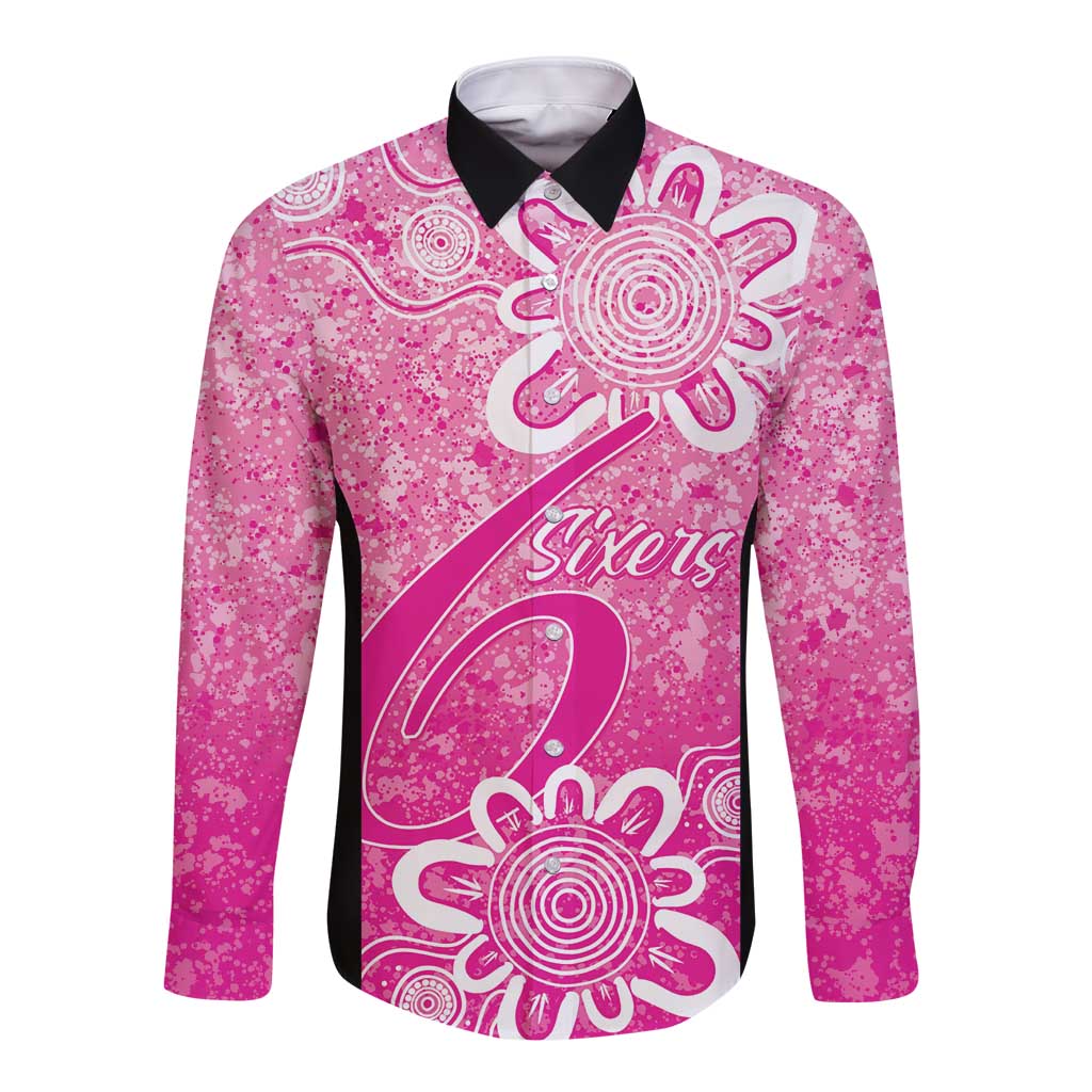 Australian Sixers Cricket Custom Long Sleeve Button Shirt Minimalism Aboriginal
