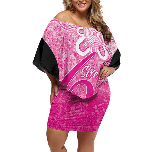 Australian Sixers Cricket Custom Off Shoulder Short Dress Minimalism Aboriginal