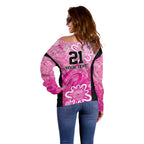 Australian Sixers Cricket Custom Off Shoulder Sweater Minimalism Aboriginal