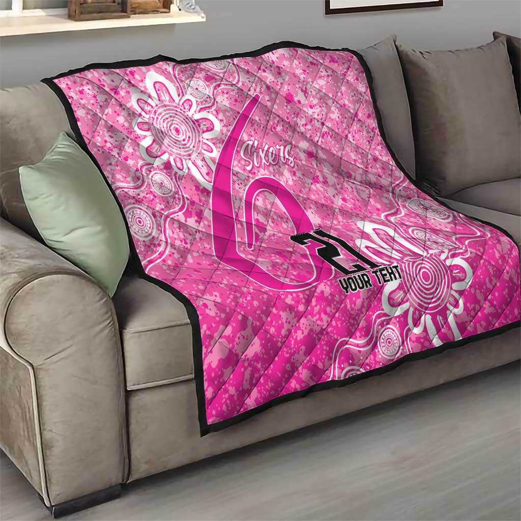 Australian Sixers Cricket Custom Quilt Minimalism Aboriginal